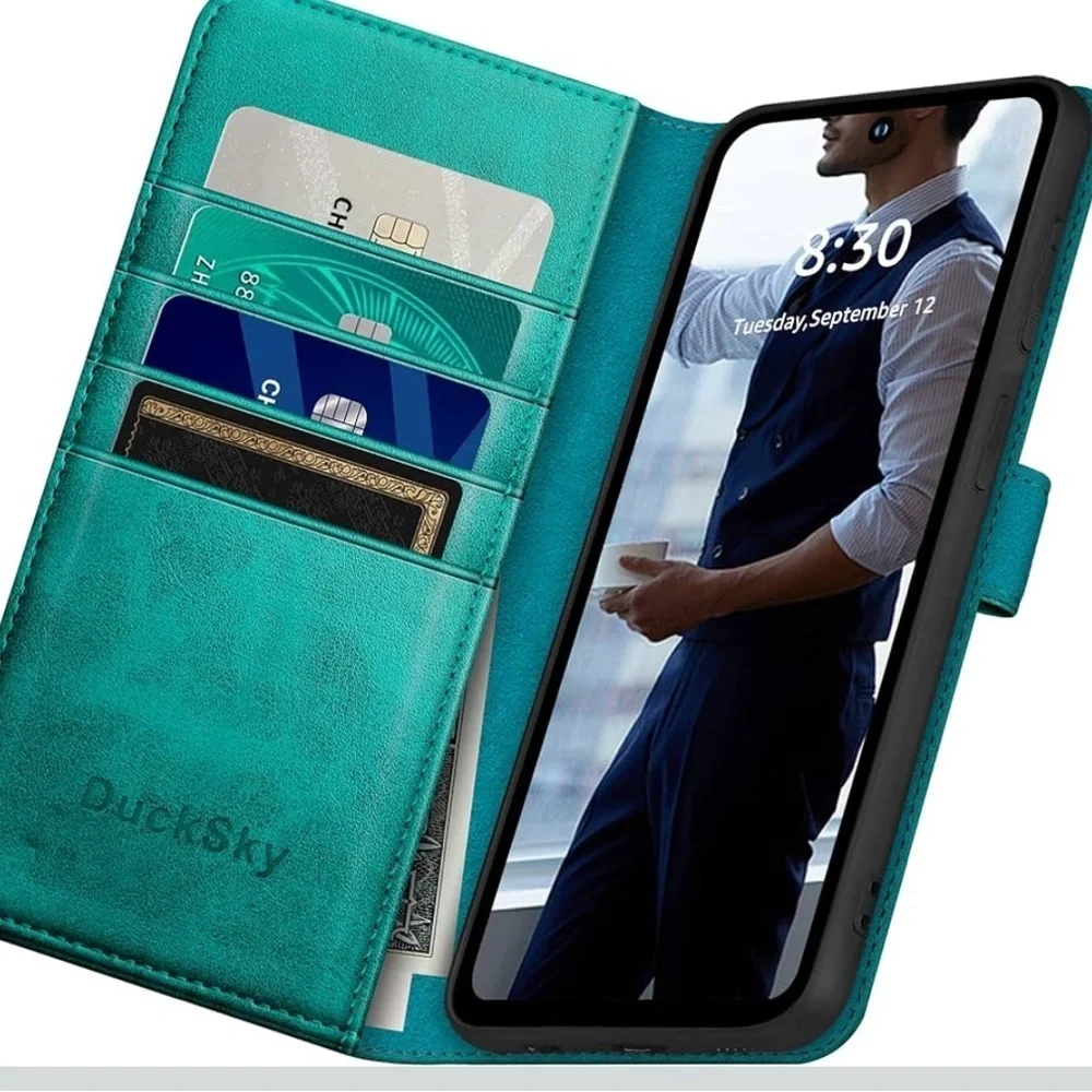 DuckSky for Samsung Galaxy S24 Ultra Genuine Leather Wallet case 597/lb-1